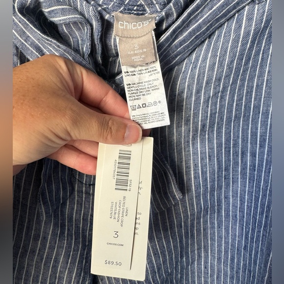 Chico's Wide Leg Linen Pants - Picture 4 of 4